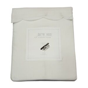 Armoire Collection Coquette Full Size Sheet Set White Scalloped Edge 4pc NEW
